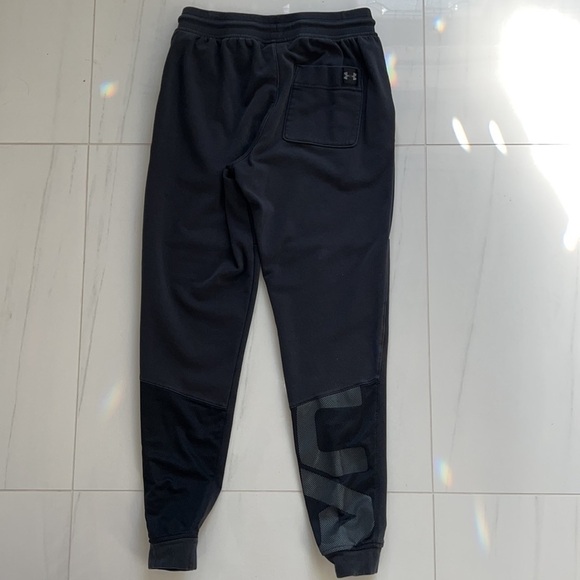 Black Under Armour Sweatpants with Mesh and Logo on Back of Leg Size M - Picture 5 of 7